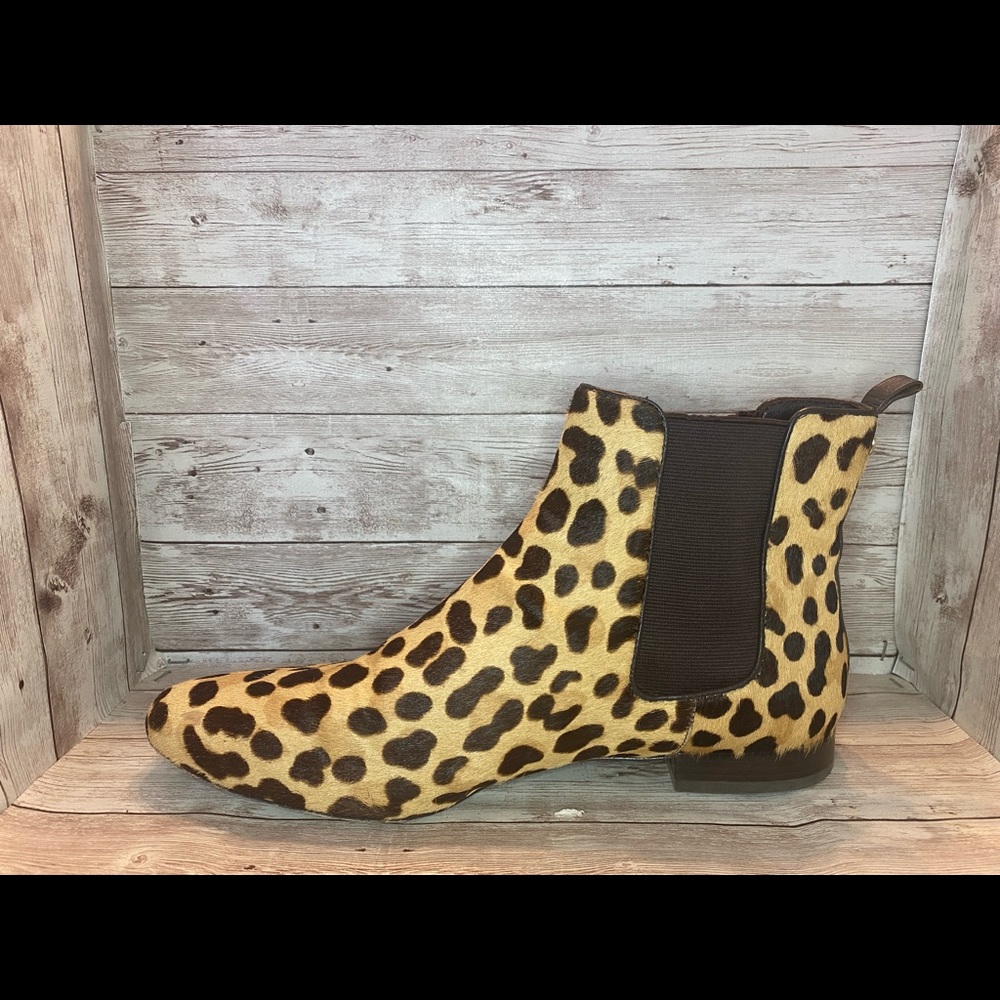 Tory Burch Orsay Leopard Print Booties Sz 10